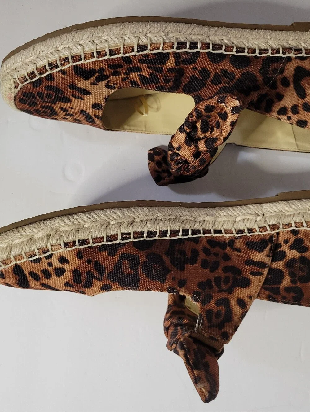 Jessica Simpson Leopard Print Espadrille Flats with Bow Detail